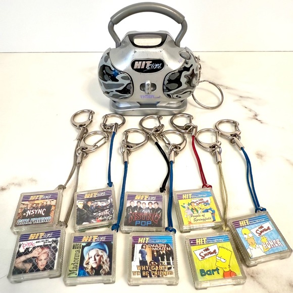 HIT CLIPS TIGER 2001 Y2K Mini Boombox Music Player Lot of 9  *NSYNC Tested WORKS - Picture 1 of 12